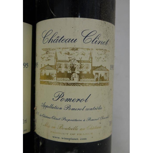 225 - Two bottles Chateau Clinet 1995 Pomerol (2)