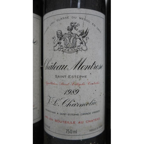 226 - Two bottles Chateau Montrose Saint-Estephe 1989 and one bottle of Chateau Montrose Saint-Estephe 199... 