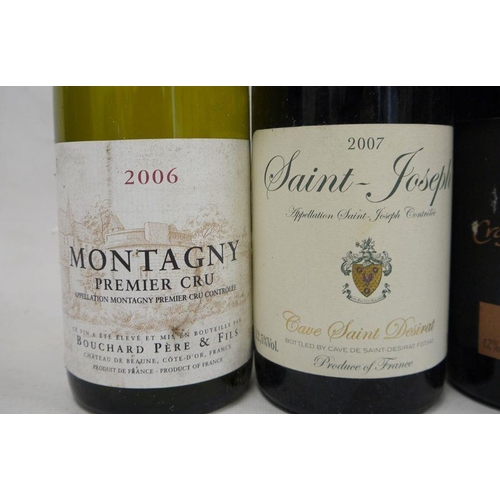 228 - One bottle Montagny Premier Cru 2006, one bottle Saint Joseph 2007, one bottle Crozes Hermitage 2002... 