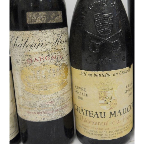 243 - Eight bottles comprising one bottle Chateau Maucoil, Chateau-Du-Pape Cuvee Speciale 2001, one bottle... 