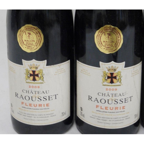 244 - Six bottles of Chateau Raousset, Fleurie 2009