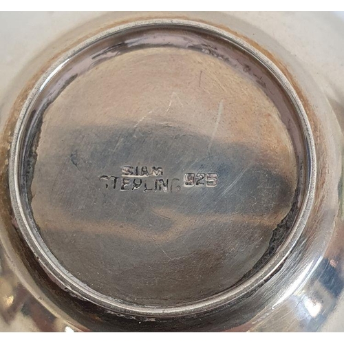 267 - Pair of 20th century circular foreign silver ashtrays, marked 'Siam Sterling 95' to base, a pair of ... 