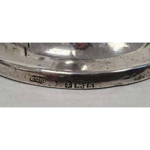 276 - 1950's silver ashtray of square form, Sheffield 1959, makers E.V., inscribed to reverse 'For Your Si... 