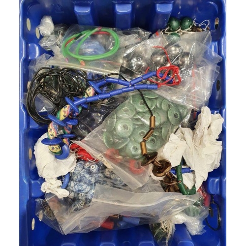 296 - Large quantity of assorted loose beads, bead making equipment and beaded necklaces (2 boxes)