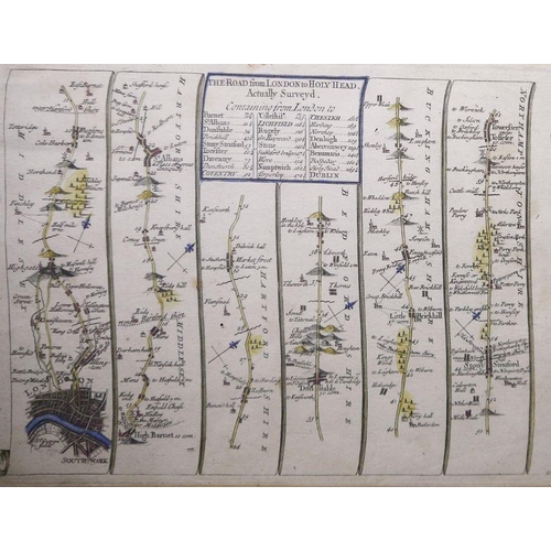 325 - Two maps of Herefordshire, a strip map 'The Road from London to Holyhead' and a map published 1799 b... 