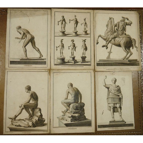 344 - Quantity of classical engravings of Roman sculptures and studies (unframed), by P and F Campana, Fio... 