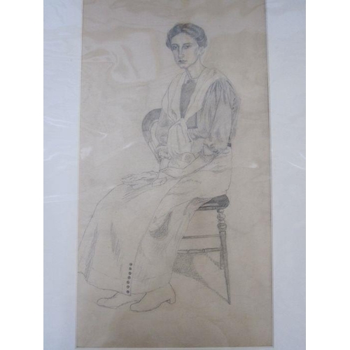 345a - Frances Mary Towers (early 20th century school)
 Pencil, charcoal and wash 
 Various studies to incl... 