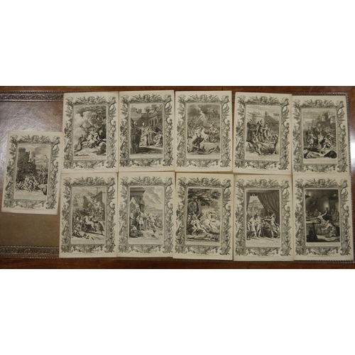 346 - 12 unframed engravings 
 