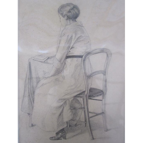 349 - Frances Mary Towers (early 20th century school) 
 Pencil and watercolour 
 Various studies, portrait... 