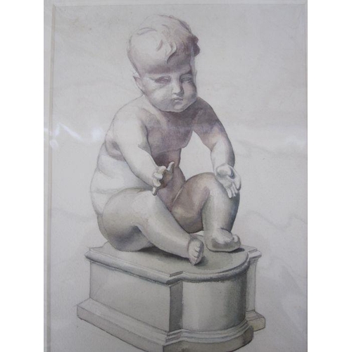 349 - Frances Mary Towers (early 20th century school) 
 Pencil and watercolour 
 Various studies, portrait... 