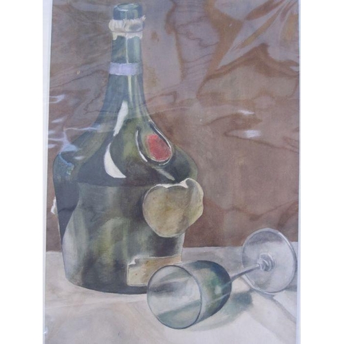 350 - Frances Mary Towers (early 20th century school) 
 Watercolours
 Various still life studies, wine bot... 