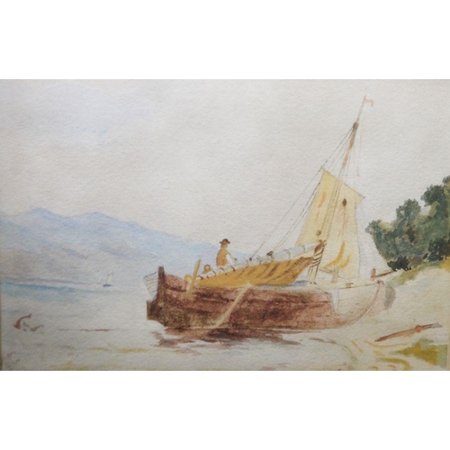 379 - Early 20th century school
 Watercolour
 Sailing boats, indistinctly initialled and dated 1902 12 x 2... 