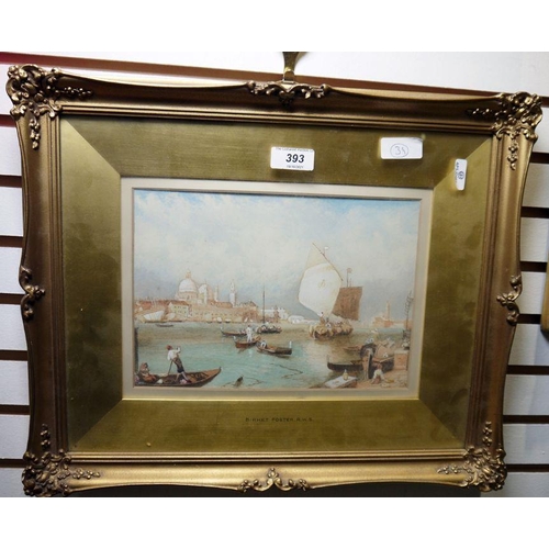 393 - 20th century copy after the original by Myles Birket Foster (1825-1899) 
 Watercolour 
 Venice from ... 