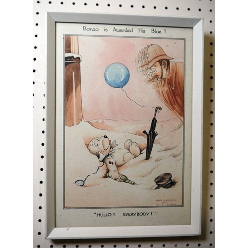 395B - Leslie Maddocks after O E Studdy (20th century)
 Watercolour
 'Bonzo is awarded his blue' signed low... 