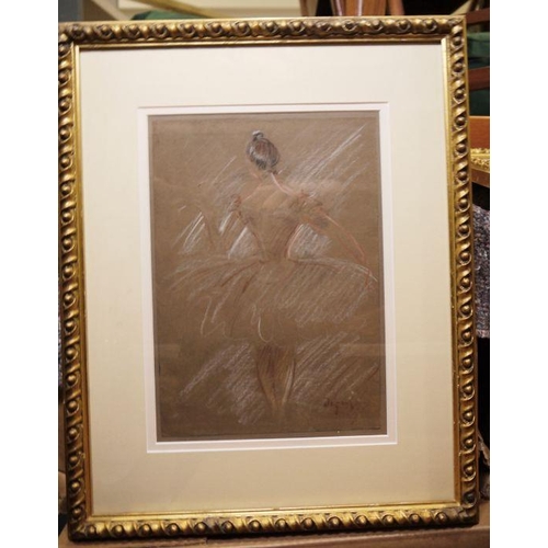 400 - School of Degas
 Pair pastel drawings
 Studies of ballet dancers, the larger 27cm x 19cm (2)