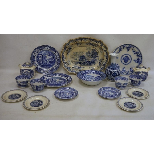 9 - Mixed blue and white to include Spode, Royal Cauldon, Masons, etc