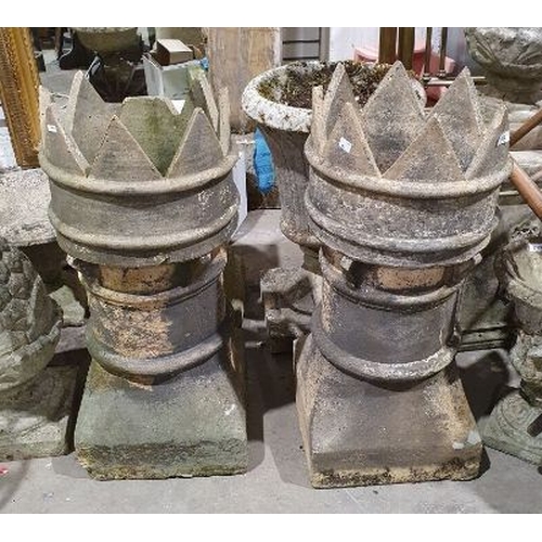 515 - Pair of stone chimney tops (2)