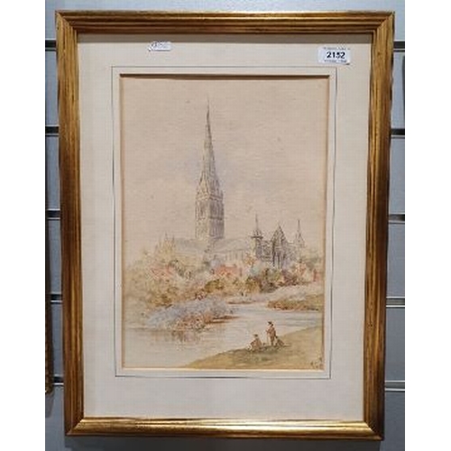 528 - MLM
Watercolour
Landscape with cathedral, initialled and dated '90 lower right, together with

Furth... 