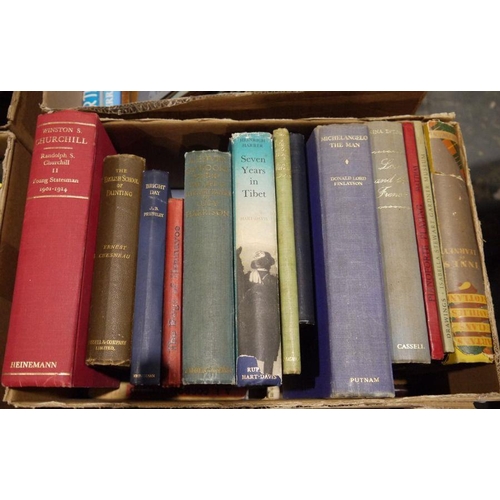 1000 - Assorted volumes to include Winston Churchill, militaria, travel, poetry (6 boxes)