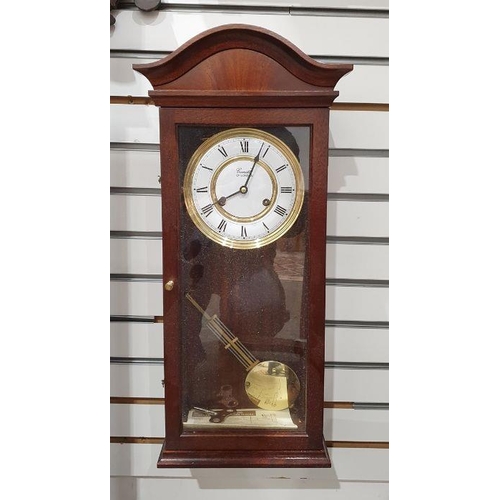 1075 - Comitti of London modern mahogany-cased wall clock