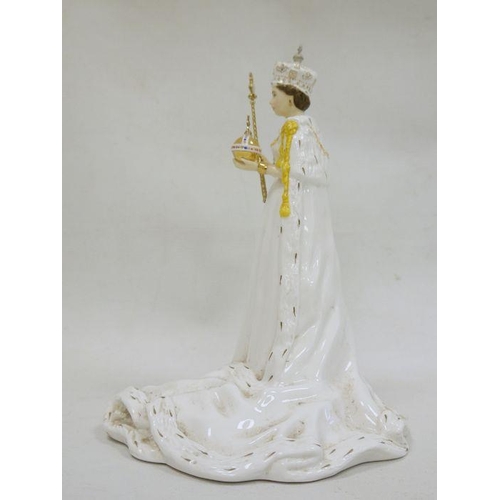 11 - Modern Coalport model of Queen Elizabeth II, 23cm high