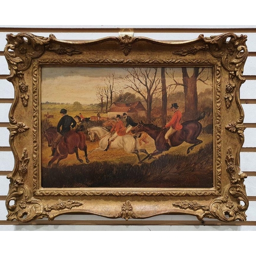 186 - Joseph H Wallis - 19th century
 Oil on board
 Huntsman on horseback, signed lower left and dated 188... 