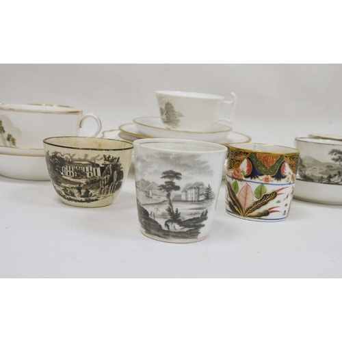 19 - Various teawares to include early nineteenth century Spode transfer-printed porcelain examples, patt... 