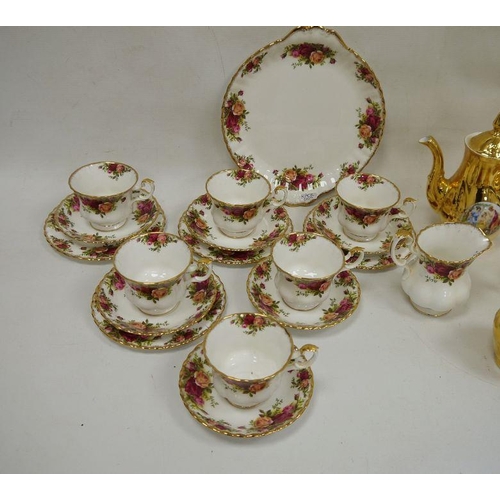 28 - Royal Albert 'Old Country Roses' part tea service to include six teacups and saucers, cream jug, sid... 