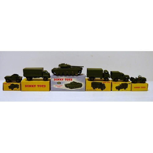 350 - Quantity of Dinky toys diecast models to include '651 Centurion tank', 623 Army covered wagon', '641... 