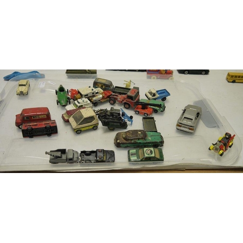 368 - Quantity of playworn Corgi, Dinky and Matchbox diecast model cars to include 'Corgi Toys Batmobile',... 