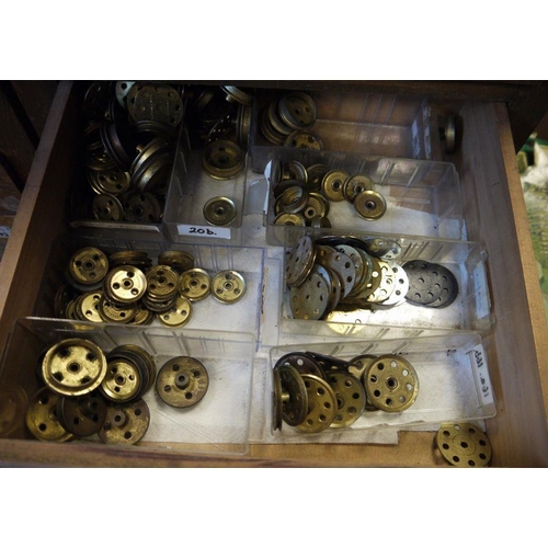 420 - Large quantity of Meccano, loose in two wooden collectors cabinets