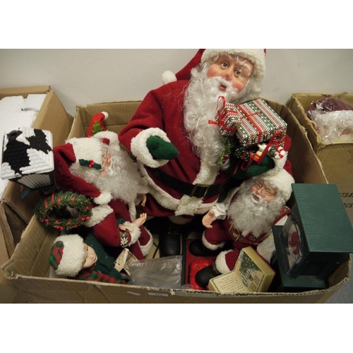 442 - Large quantity of model Father Christmas and other Christmas accessories (6 boxes)