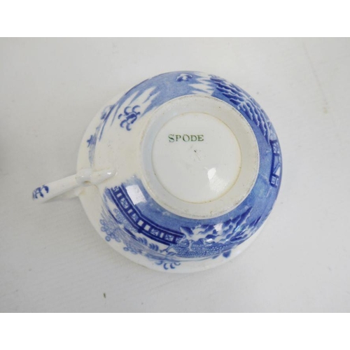 6 - Spode blue and white transfer-printed teacup and saucer, a Victorian part tea service, two miniature... 