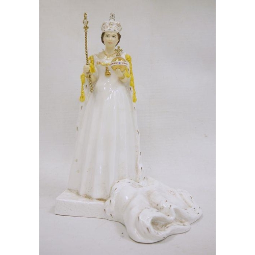 11 - Modern Coalport model of Queen Elizabeth II, 23cm high