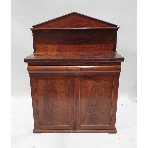 1166 - Late 19th century mahogany chiffonier with two cupboard doors, 90cm x 125cm