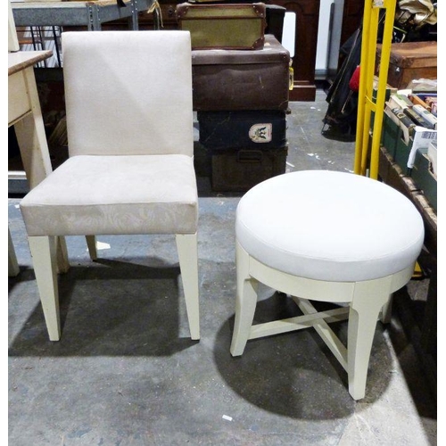 1177 - Modern upholstered office reception chair and a modern reception footstool (2)