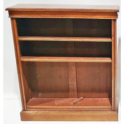 1216 - 20th century oak open bookcase on plinth base