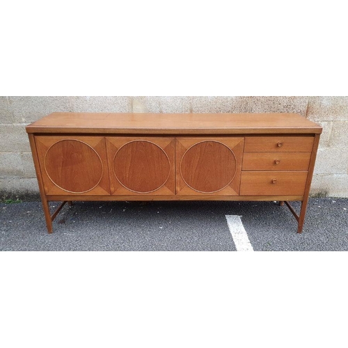 1271 - Mid century modern Nathan 'Circles' teak sideboard, 182cm x 78cm