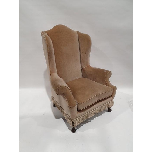 1275 - Circa 1930's wingback armchair on cabriole front legs