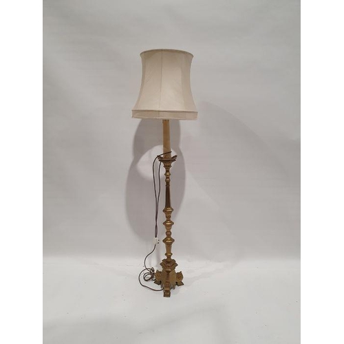 1306 - Brass standard lamp