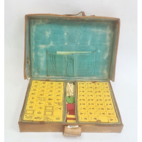 167 - Cased mahjong set in leather case