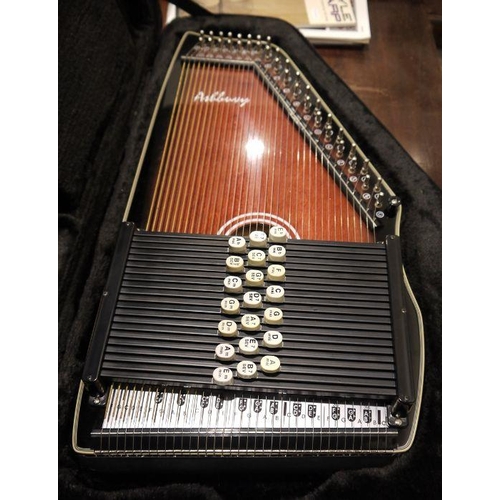 176 - Ashbury Auto Harp by Oscar Schmidt, 55cm long, in case