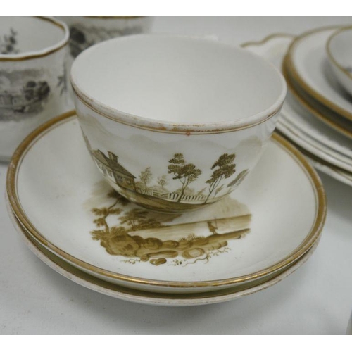 19 - Various teawares to include early nineteenth century Spode transfer-printed porcelain examples, patt... 