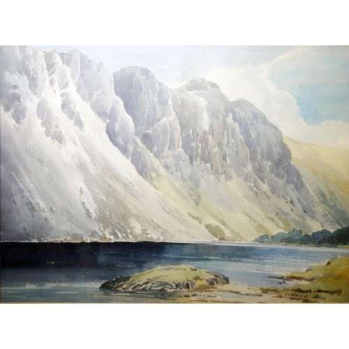 211 - Edwin Grieg Hall (British, 20th century school)
 Watercolour 
 Lake scene, signed lower right, 37cm ... 