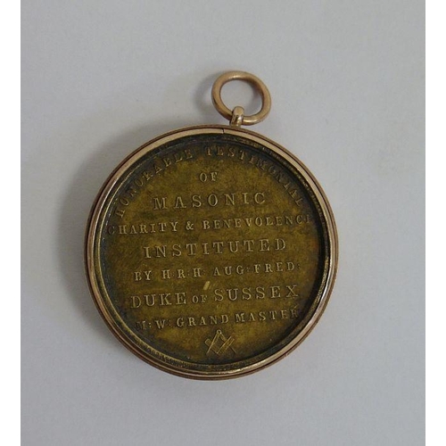 247 - Gilt Masonic medal for the Masonic Charity and Benevolence instituted by the Duke of Sussex dated 18... 