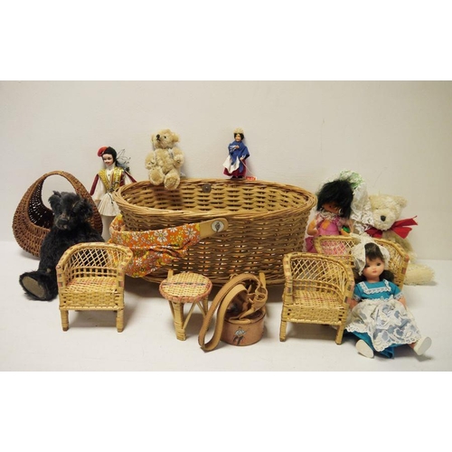 280 - Child's wicker cradle, labelled 