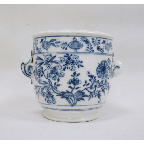 3 - Meissen ice pail, the white ground with blue floral decoration, the handles formed as conch shells, ... 