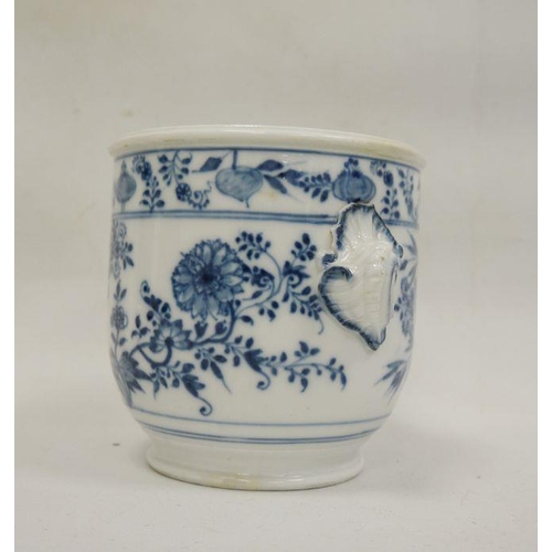 3 - Meissen ice pail, the white ground with blue floral decoration, the handles formed as conch shells, ... 