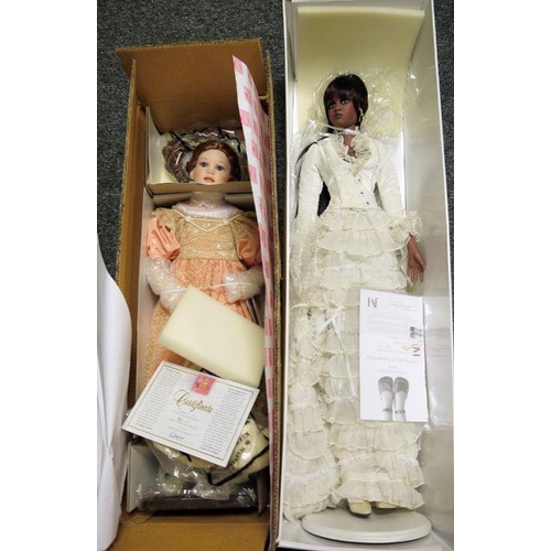 329 - Jan McLean designs collectors doll 'Yasmin' no. 29/250, boxes, The Queens Gallery collector's doll '... 