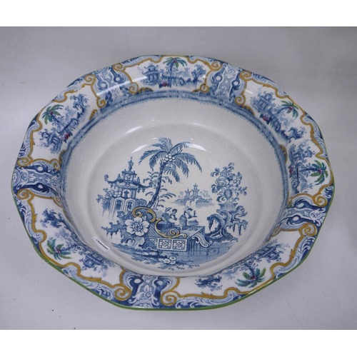 35 - 19th century Tunstall made for Heal & Son of London wash basin and jug with transfer-printed decorat... 